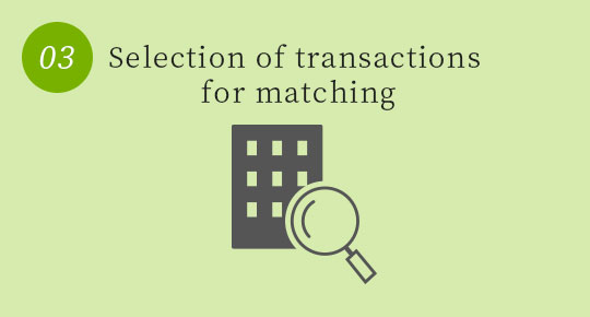 Selection of cases to consider transactions